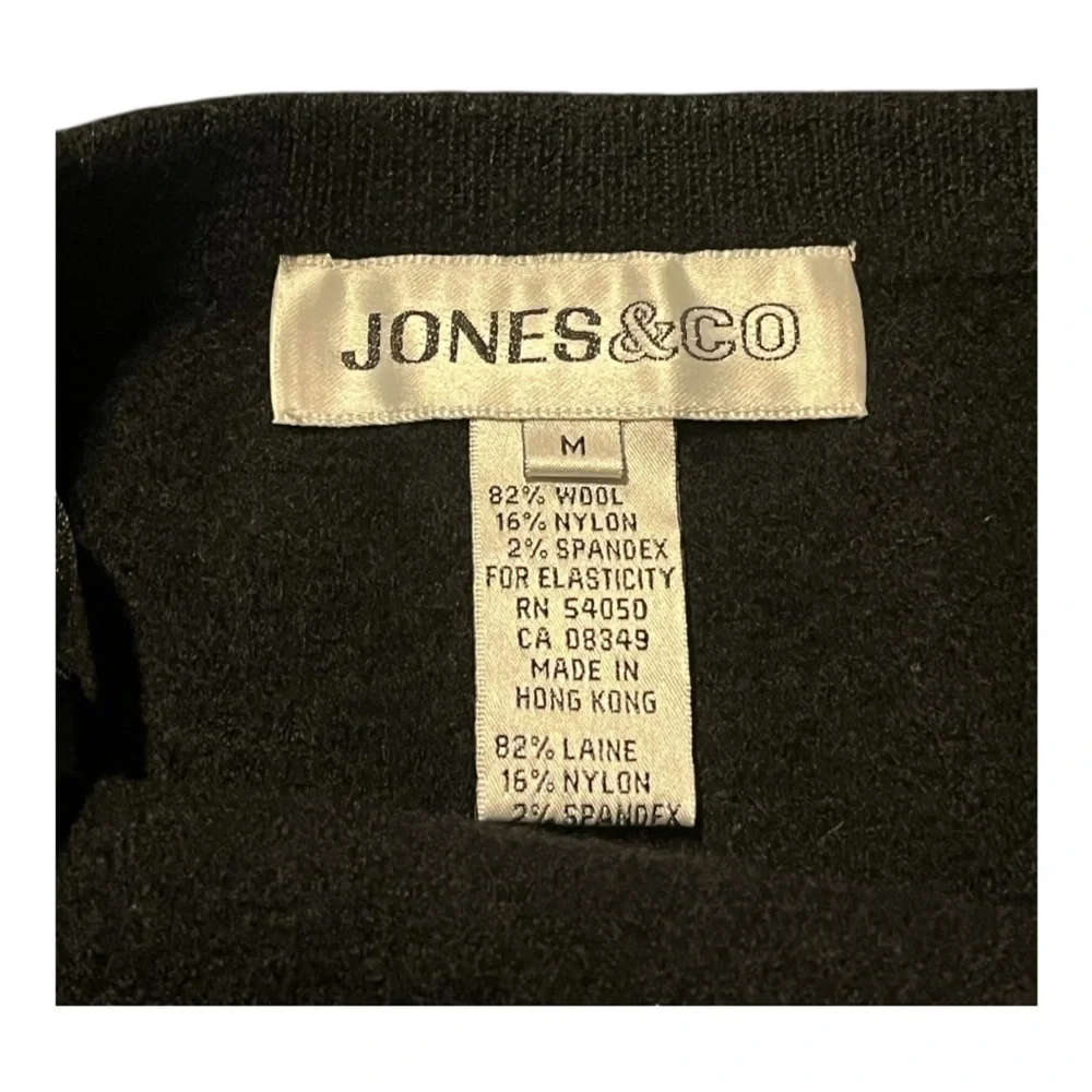 Jones & Co. Black‎ Wool Blend Long Skirt | Size M | Classic Midi